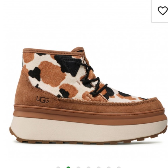 NWOB UGG Marin Bootie Cow Print Womens Platform - Lace-ups - Picture 4 of 15